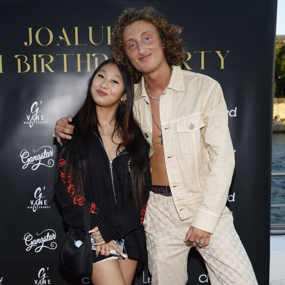 Exclusif - Prix spécial - No web - Joalukas Noah avec Jade Hallyday lors de la soirée d'anniversaire de Joalukas Noah, fils de Yannick Noah et Isabelle Camus, pour ses 18 ans à Paris le 10 juin 2022. © Cyril Moreau / Bestimage 