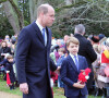 Le prince William, prince de Galles, Le prince George de Galles - La famille royale d'Angleterre au premier service de Noël à Sandringham depuis le décès de la reine Elizabeth II. 