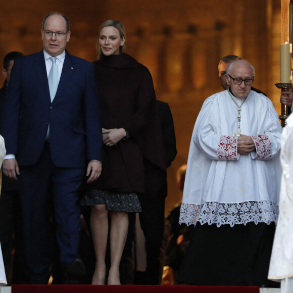 Exclusif - Ordination du nouvel archevêque de la Prinpauté de Monaco, Dominique Marie David, en présence du prince Souverain Albert II de Monaco et sa femme la princesse Charlene à Monaco le 8 mars 2019. Monseigneur Dominique Marie David remplace Monseigneur Bernard Barsi en poste à Monaco depuis l'an 2000. © Claudia Albuquerque/ Bestimage 