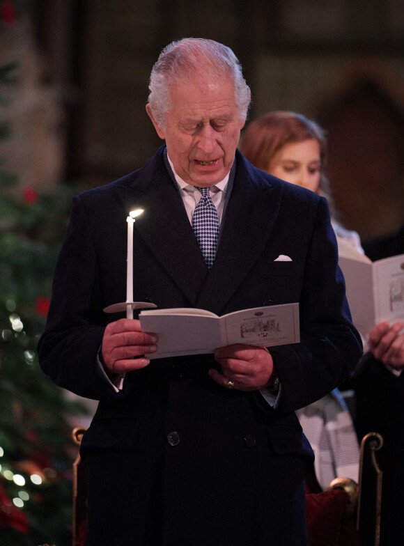Le roi Charles III d'Angleterre- La famille royale d'Angleterre assiste à une messe de Noel à l'abbaye de Westminster à Londres le 15 décembre 2022. 