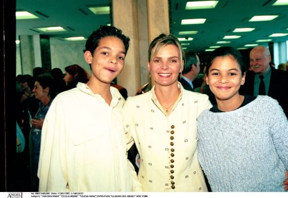 Joakim et Yéléna Noah avec leur mère Cécilia Rodhe.
