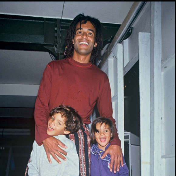 Archives - Yannick Noah avec sa fille Yéléna et son fils Joakim.