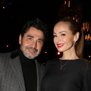 Exclusif - Adriana Karembeu et son mari André Ohanian - Le jury et les invités posent et déjeunent juste avant le début du défilé de la 15ème édition de "Top Model Belgium" au Lido à Paris, le 3 février 2019. © Philippe Doignon / Denis Guignebourg / Bestimage 