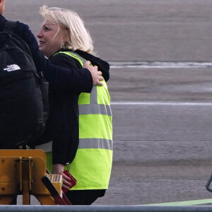 Le prince Harry, duc de Sussex, arrive à l'aéroport de Aberdeen, au lendemain du décès de la reine Elisabeth II d'Angleterre au château de Balmoral. Le 9 septembre 2022 