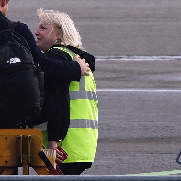 Le prince Harry, duc de Sussex, arrive à l'aéroport de Aberdeen, au lendemain du décès de la reine Elisabeth II d'Angleterre au château de Balmoral. Le 9 septembre 2022 