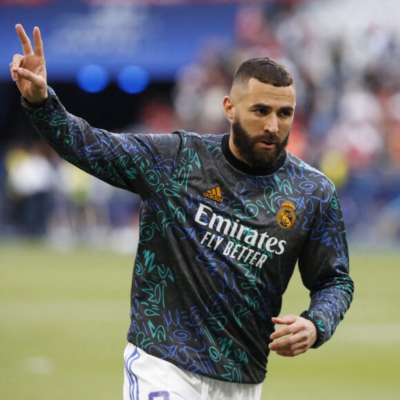 Info - Karim Benzema vers le "Ballon d'or" - Karim Benzema ( 9 - Real Madrid ) - - Finale de la la Ligue des Champions entre Liverpool et le Real Madrid au Stade de France à Saint-Denis le 28 mai 2022. © Federico Pestellini / Panoramic / Bestimage 