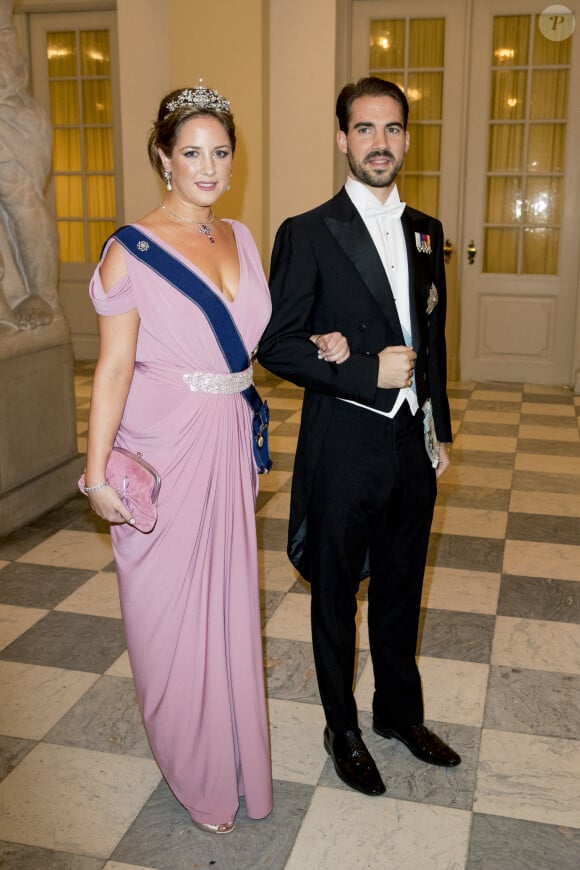 La princesse Theodora de Grèce et le prince Philippos de Grèce - Dîner de gala des 50 ans du prince Frederik de Danemark au château de Christiansborg à Copenhague, Danemark, le 26 mai 2018.