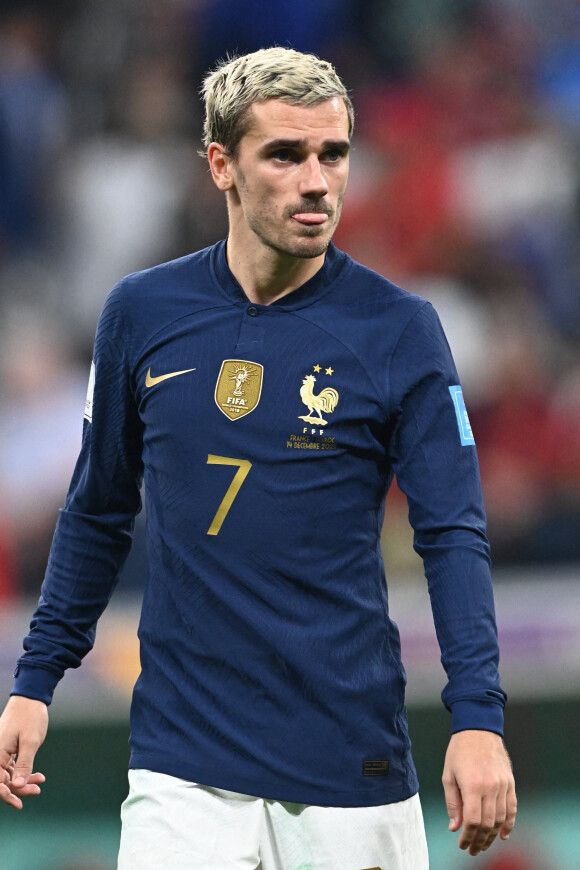 Antoine Griezmann au match de demi-finale opposant la France au Maroc lors de la Coupe du Monde 2022 au stade Al-Bayt, à Doha, Qatar, le 14 décembre 2022. La France a gagné 2-0. © Philippe Perusseau/Bestimage