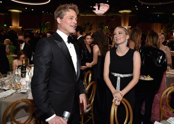 Brad Pitt et Olivia Hamilton - 80e cérémonie des Golden Globes, au "Beverly Hilton" à Los Angeles, le 10 janvier 2023. © HFPA via The Grosby Group / Bestimage