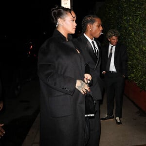 Rihanna et son compagnon ASAP Rocky sont allés dîner au restaurant "Giorgio Baldi" à Santa Monica, le 10 janvier 2023.