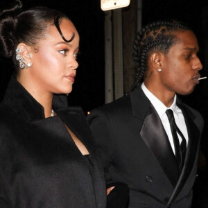 Rihanna et son compagnon ASAP Rocky sont allés dîner au restaurant "Giorgio Baldi" à Santa Monica, le 10 janvier 2023.