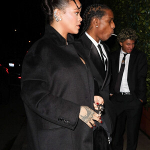 Rihanna et son compagnon ASAP Rocky sont allés dîner au restaurant "Giorgio Baldi" à Santa Monica, le 10 janvier 2023.