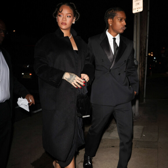 Rihanna et son compagnon ASAP Rocky sont allés dîner au restaurant "Giorgio Baldi" à Santa Monica, le 10 janvier 2023.