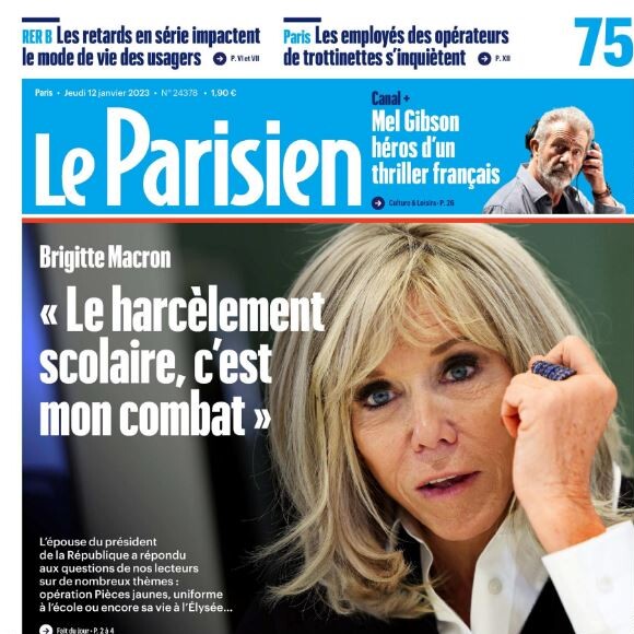 Brigitte Macron en Une du "Parisien", numéro du 12 janvier 2023.