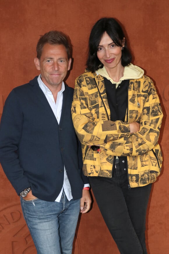 Daniel Riolo (journaliste) et sa femme Géraldine Maillet (réalisatrice) au village (Jour 2) lors des Internationaux de France de Tennis de Roland Garros 2022, à Paris, France, le 23 mai 2022. © Bertrand Rindoff/Bestimage