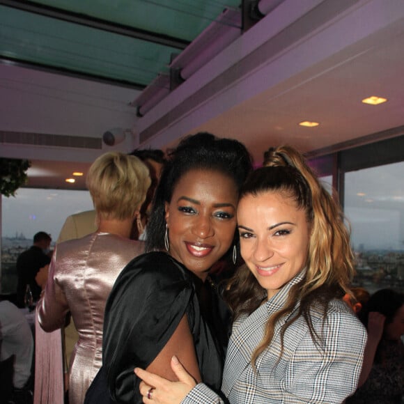 Exclusif - Hapsatou Sy et Denitsa Ikonomova - Le Grand Dîner du 14 juillet, sur le rooftop de l'hôtel Pullman Tour Eiffel à Paris, France, le 14 juillet 2021. © Philippe Baldini/Bestimage 