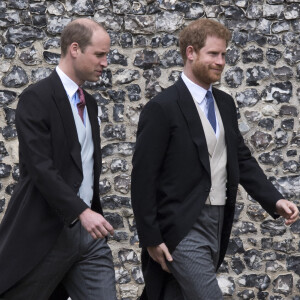 Le prince William, duc de Cambridge, et son frère le prince Harry - Mariage de P. Middleton et J. Matthew, en l'église St Mark Englefield, Berkshire, Royaume Uni, le 20 mai 2017.