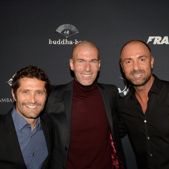 Bixente Lizarazu, Zinedine Zidane, Christophe Dugarry - A l'occasion des 20 ans de la victoire de l'équipe de France, les bleus 98 se sont rendus à un dîner organisé au Buddha Bar avec tous les joueurs et leur famille le 11 juin 2018. © Rachid Bellak/Bestimage