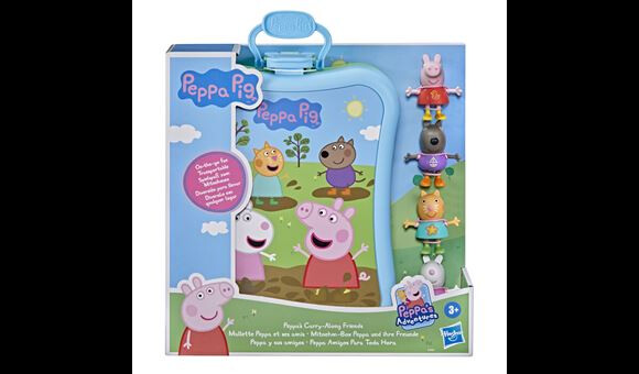 Peppa Pig attend votre enfant pour s'amuser avec cette malette de figurines Peppa Pig et ses amis