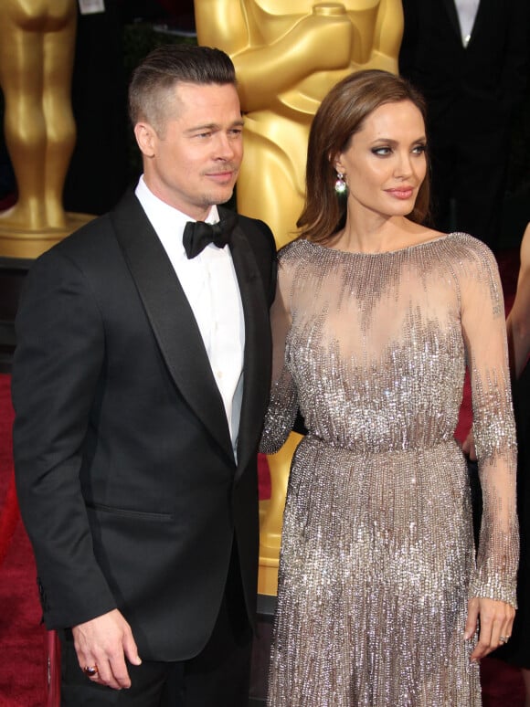 Angelina Jolie et Brad Pitt à la 86e cérémonie des Oscars à Hollywood.