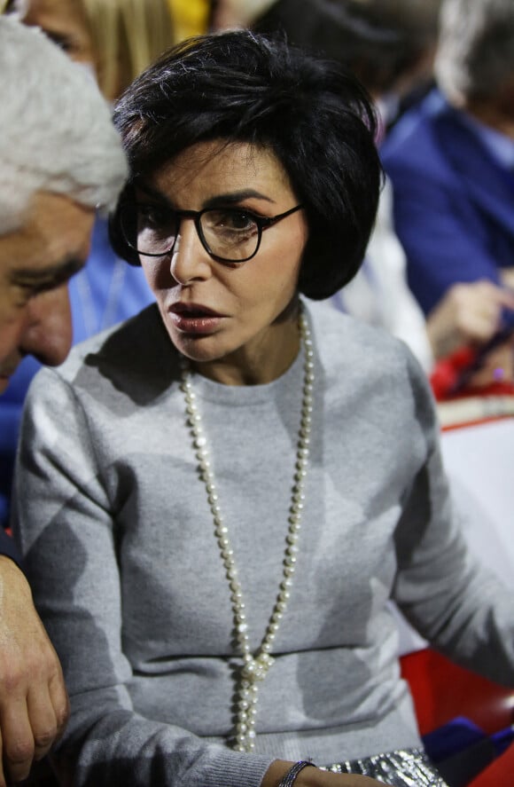 Rachida Dati - Meeting de Valérie Pécresse, candidate LR à l'élection présidentielle 2022, au Zenith de Paris le 13 février 2022. © Denis Guignebourg / Bestimage 