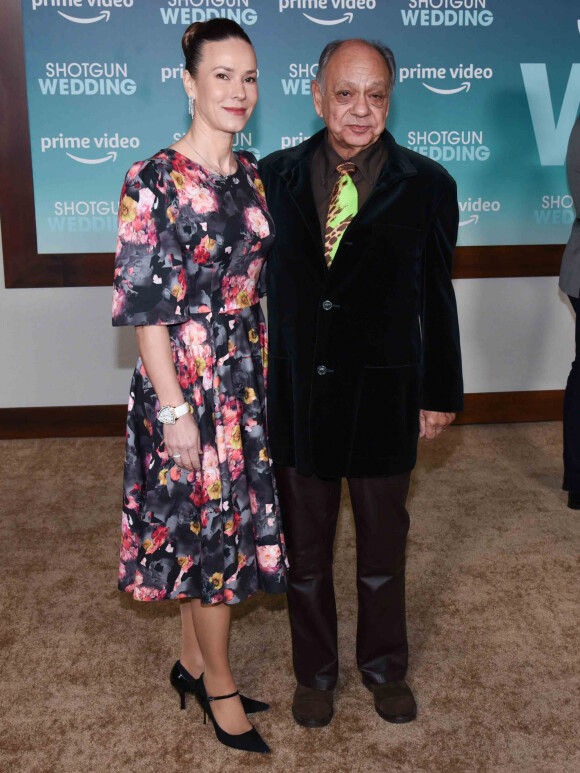 Natasha Rubin et Cheech Marin à la première du film "Shotgun Wedding" à Los Angeles, le 18 janvier 2023.