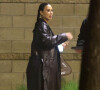 Exclusif - Kim Kardashian à la sortie des obsèques d'Andrea (la mère de T. Thompson) à Los Angeles, le 15 janvier 2023. 