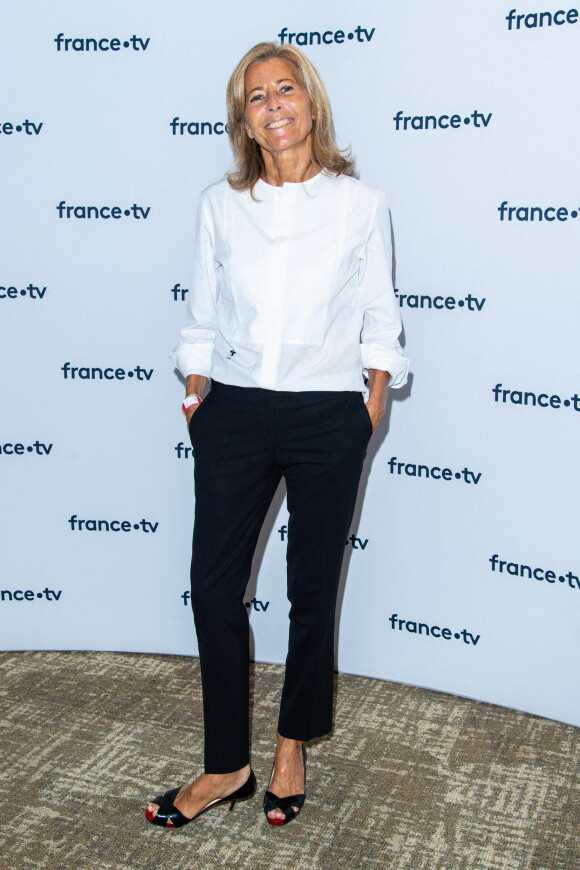 Claire Chazal lors du photocall dans le cadre de la conférence de presse de France Télévisions au Pavillon Gabriel à Paris, France, le 24 août 2021. © Pierre Perusseau/Bestimage