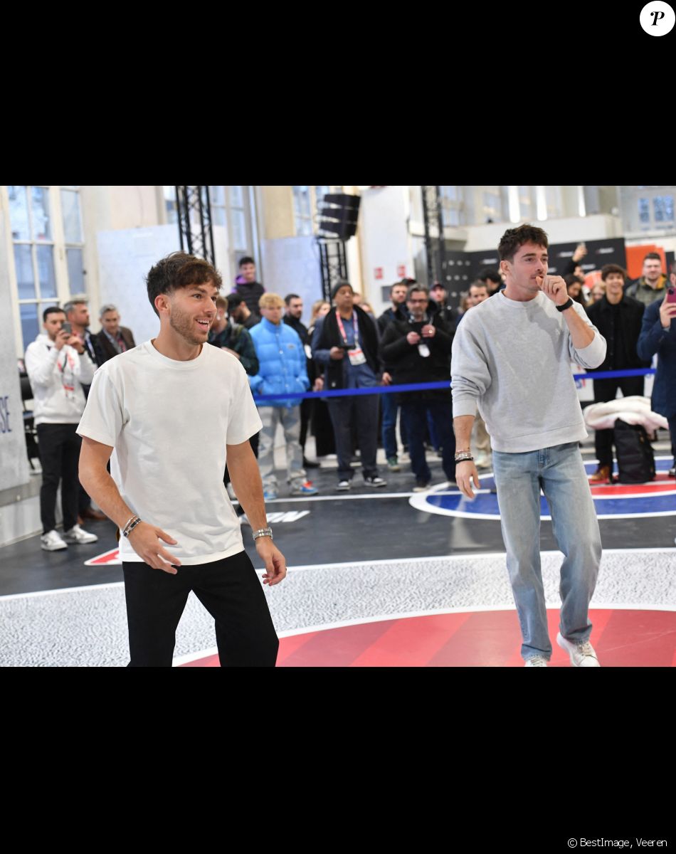 Charles Leclerc et Pierre Gasly - People au Club House NBA pour un match exhibition entre Tony Parker, Joakim Noah, Charles Leclerc, Pierre Gasly et Darko Peric à Paris le 20 janvier 2023. © Veeren/Bestimage