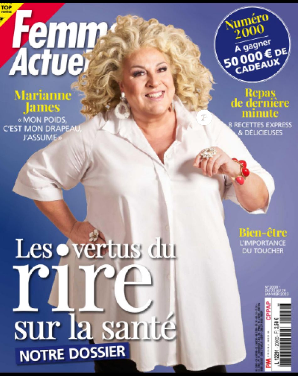 Marianne James fait la couverture du nouveau numéro de "Femme actuelle" paru le 24 janvier 2023