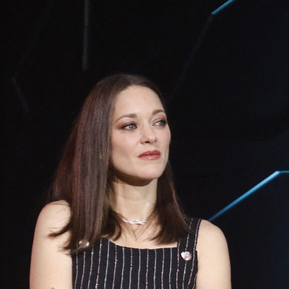 Marion Cotillard - J.Gray reçoit des mains de M.Cotillard l'étoile d'or à l'occasion de l'hommage qui lui est rendu lors du 19ème Festival International du Film de Marrakech le 12 novembre 2022. Soirée en hommage au réalisateur américain J.Gray. © Denis Guignebourg / Bestimage
