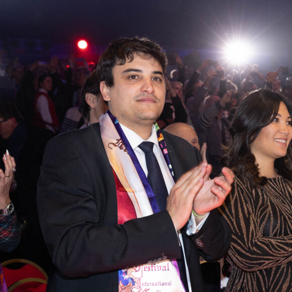 Louis Ducruet et sa femme Marie (enceinte) - Remise des prix lors du 4ème jour du 45ème Festival International du Cirque de Monte Carlo sous le chapiteau Fontvieille à Monaco le 24 janvier 2023. © Olivier Huitel/Pool/Bestimage 