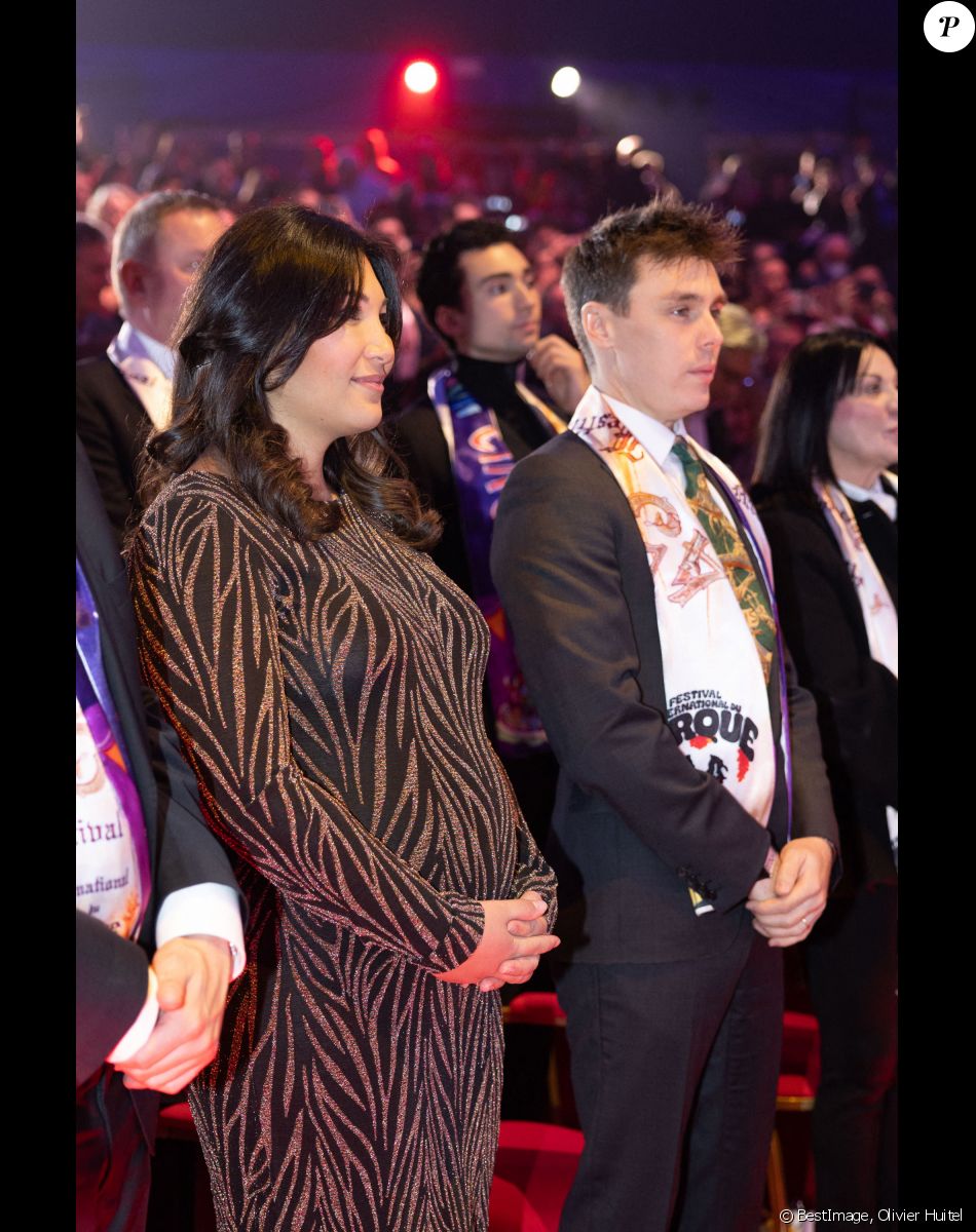 Louis Ducruet et sa femme Marie (enceinte) - Remise des prix lors du 4ème jour du 45ème Festival International du Cirque de Monte Carlo sous le chapiteau Fontvieille à Monaco le 24 janvier 2023. © Olivier Huitel/Pool/Bestimage