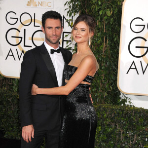 Adam Levine et sa femme Behati Prinsloo - 72ème cérémonie annuelle des Golden Globe Awards à Beverly Hills. Le 11 janvier 2015