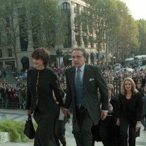 Anne-Marie Périer et son mari Michel Sardou - Mariage de Romain Sardou et Francesca Gobbi en l'église La Madeleine à Paris. Le 16 octobre 1999 © Jean-Claude Woestelenadt / Bestimage