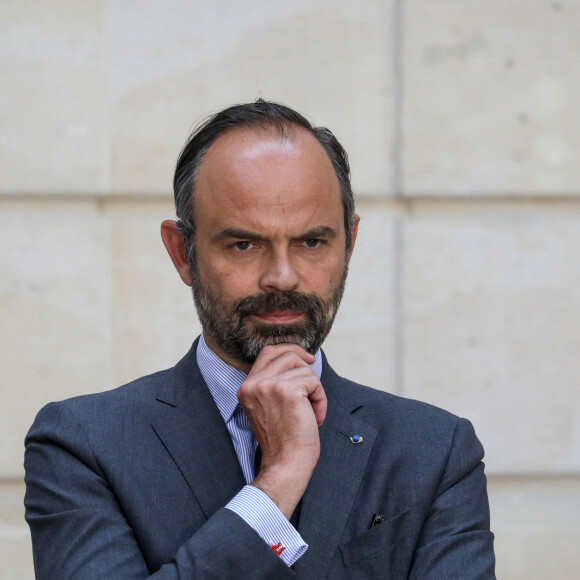 Point presse du premier ministre Edouard Philippe et de François de Rugy, ministre de l'écologie, du développement durable et de l'énergie à l'issue de la réunion du Conseil de défense écologique au palais de l'Elysée, Paris, France, le 23 mai 2019.© Stéphane Lemouton / Bestimage