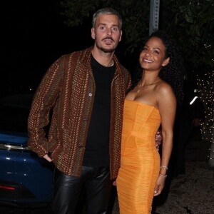 Exclusif - Christina Milian et son mari M. Pokora à la sortie du restaurant Catch Steak House à West Hollywood, Los Angeles, Californie, Etats-Unis, le 6 janvier 2023.