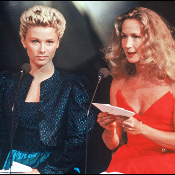 Brigitte Fossey et sa fille Marie Adam lors de la cérémonie des César en 1987
