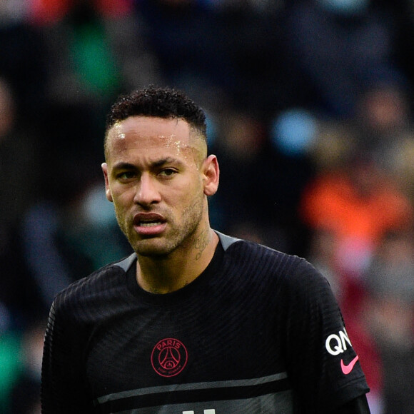 Neymar Jr - Match de Ligue 1 Uber Eats "Saint-Etienne - PSG (1-3)" au stade Geoffroy Guichard, le 28 novembre 2021.