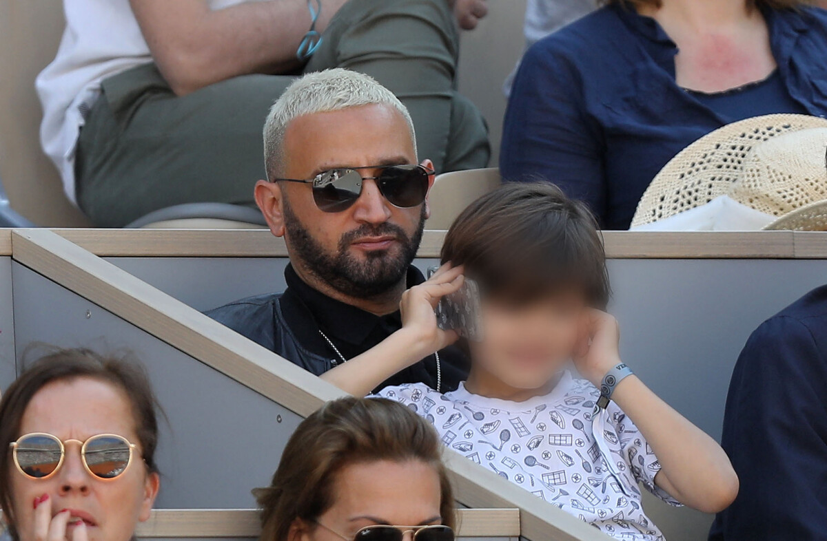 Photo Cyril Hanouna et son fils Lino dans les tribunes lors des internationaux de tennis de
