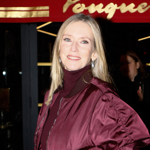 Exclusif - Léa Drucker (en Chloé, Boucheron et Louboutin) - Arrivés au dîner des nommés aux Cesar au Fouquet's à Paris le 6 février 2023. © Christophe Clovis / Bestimage