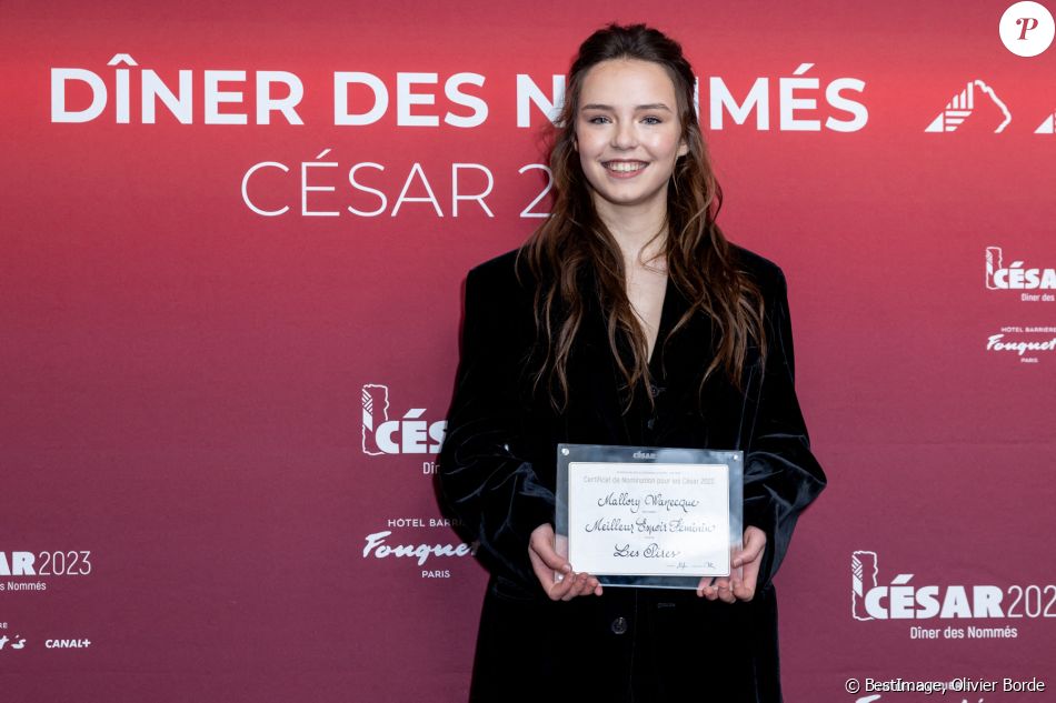 Mallory Wanecque au photocall du dîner des nommés au Cesar 2023 au