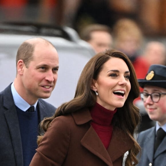 Le prince William, prince de Galles, et Catherine (Kate) Middleton, princesse de Galles, arrivent pour visiter le National Maritime Museum Cornwall à Falmouth, Royaume Uni, le 9 février 2023.