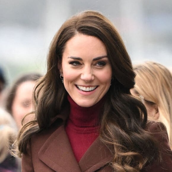 Catherine (Kate) Middleton, princesse de Galles, arrive pour visiter le National Maritime Museum Cornwall à Falmouth, Royaume Uni.