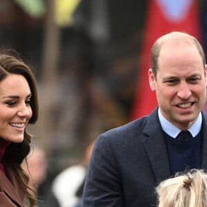 Le prince William, prince de Galles, et Catherine (Kate) Middleton, princesse de Galles, arrivent pour visiter le National Maritime Museum Cornwall à Falmouth, Royaume Uni, le 9 février 2023.