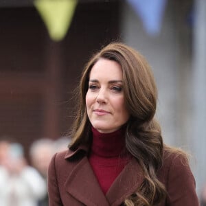 Catherine (Kate) Middleton, princesse de Galles, arrive pour visiter le National Maritime Museum Cornwall à Falmouth, Royaume Uni, le 9 février 2023.