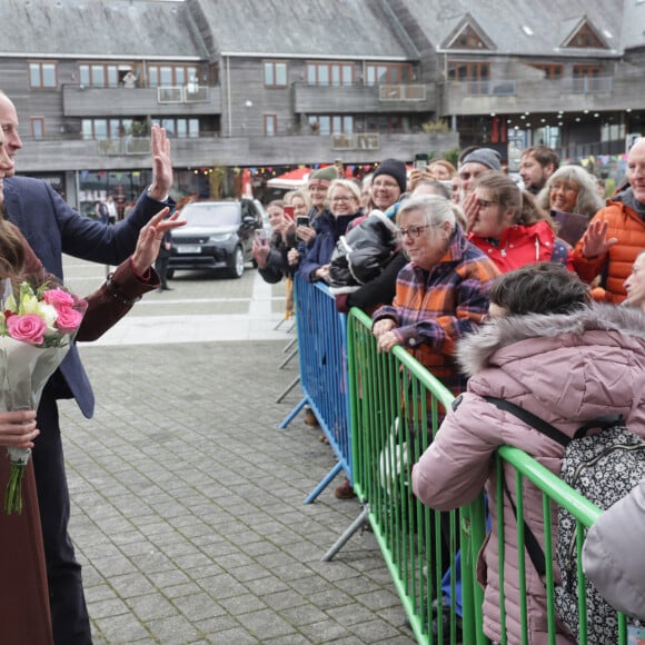 Le prince William, prince de Galles, et Catherine (Kate) Middleton, princesse de Galles, arrivent pour visiter le National Maritime Museum Cornwall à Falmouth, Royaume Uni, le 9 février 2023.