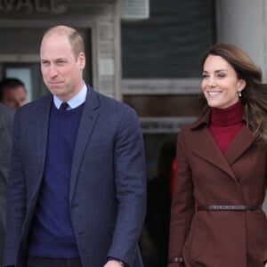 Le prince William, prince de Galles, et Catherine (Kate) Middleton, princesse de Galles, arrivent pour visiter le National Maritime Museum Cornwall à Falmouth, Royaume Uni, le 9 février 2023.