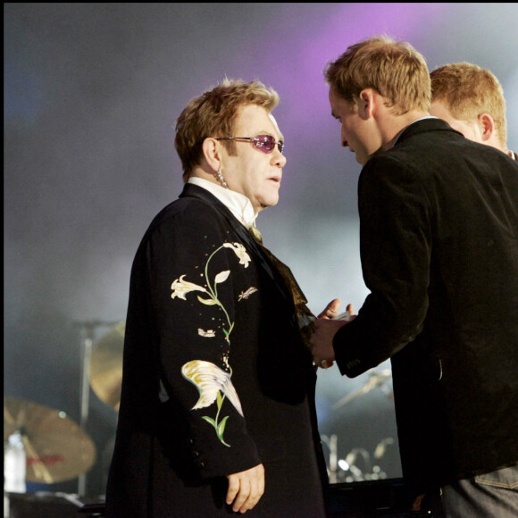 Sir Elton John, le prince William et le prince Harry - Concert for Diana, Wembley Stadium, Londres, 1 juillet 2007
