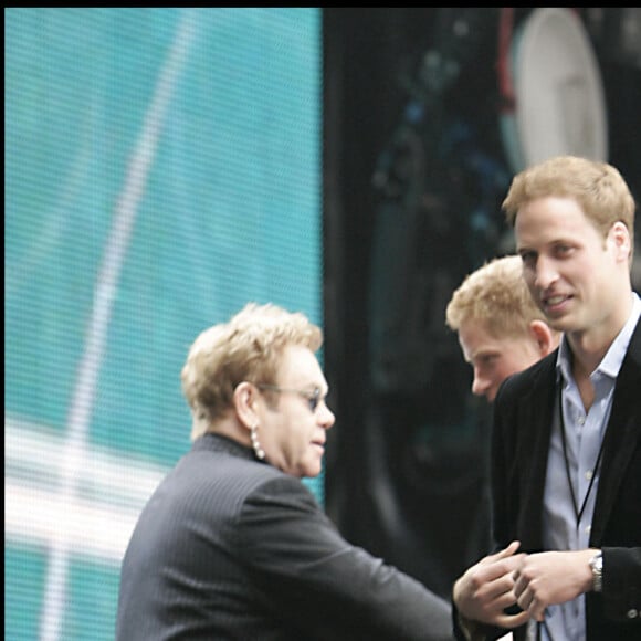 Sir Elton John, le prince William et le prince Harry - Concert for Diana, Wembley Stadium, Londres, 1 juillet 2007